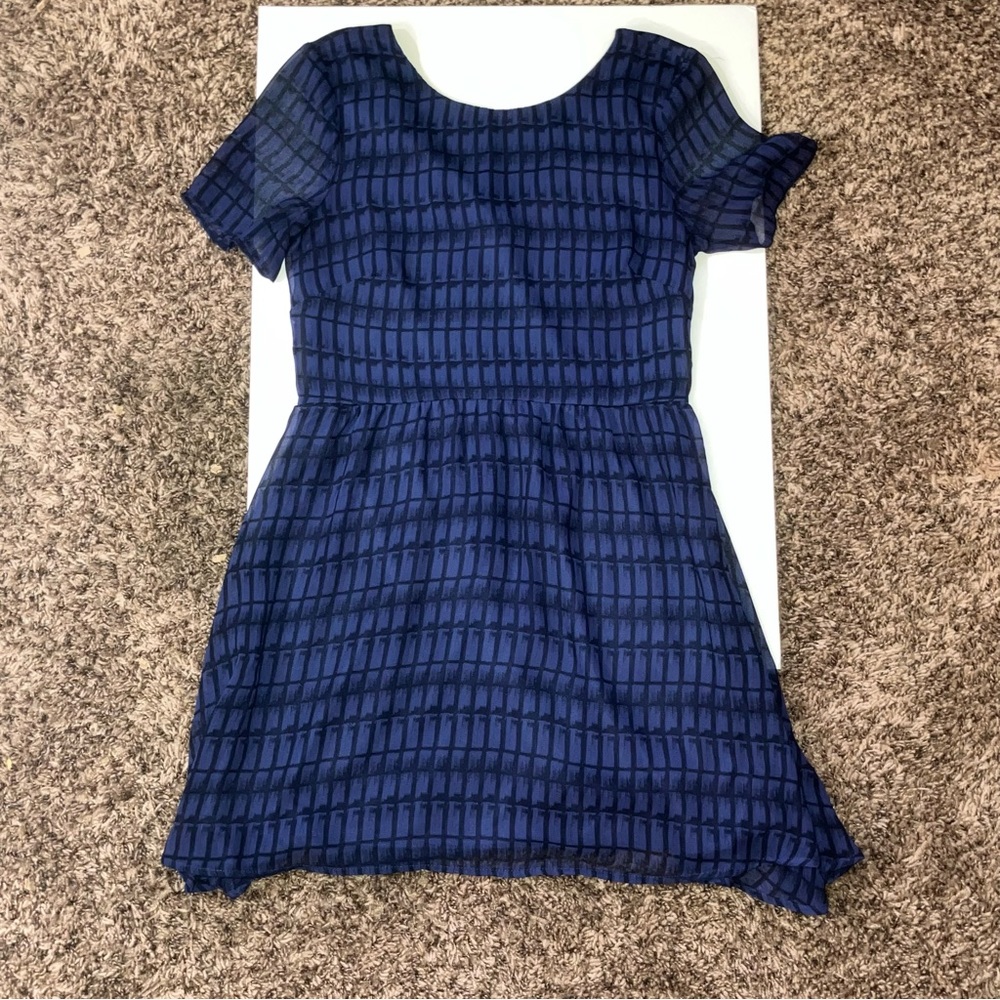 Lush Blue Geometric Print Mini Dress ASO Lydia Martin Teen Wolf XS
